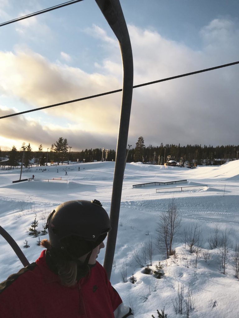 Utsikt over Trysil park fra skiheisen