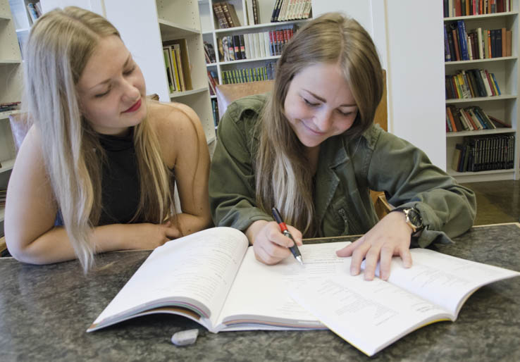 Elever hjelper hverandre med lekser